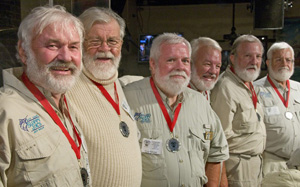 Image 1 - Some of the semi-finalists of the 2011 "Papa" Hemingway Look-Alike Contest including, from left, Arnie Inge-Mathisen, Bear Hoochuck, Greg Fawcett, Charlie Boice, Ed Lindoo and Frank Long show their to looks to the audience during the first of two preliminary rounds at Sloppy Joe's Bar in Key West. Photos by Andy Newman/Florida Keys News Bureau/HO)